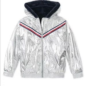 Tommy Hilfiger Big Girls Hooded Metallic Jacket